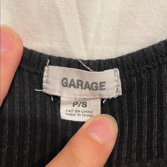 Garage Black Ribbed Tank Top - Picture 2 of 4